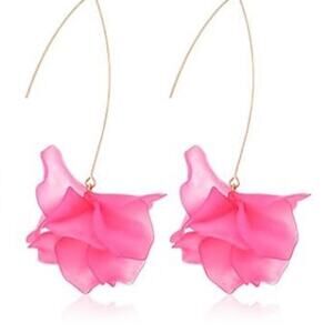 Acrylic Flower Petal Fishhook Earrings